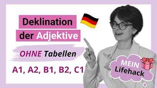 Deklination der Adjektive OHNE Tabellen ENDLICH verstehen! | Übungen | Mini-Unterricht mit Yuliia |