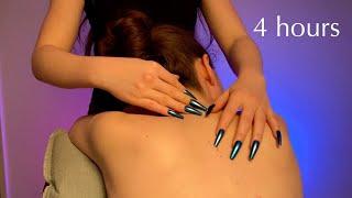 ASMR BEST BACK SCRATCH EVER! Scalp Nape Neck Tingles, Hair Play No Talking, Real Person, Long Nails