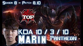 TOP MaRin PANTHEON vs DARIUS Top - Patch 8.10 KR Ranked