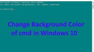 How to Change command prompt background color in windows 10