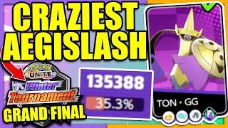 Insane Japanese Player deals 135.000 Damage on Aegislash in a big GRAND FINAL!! | Pokemon Unite