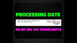 IRS Tax Account Transcript Processing Dates