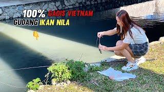 Mancing cantik ,cewek Vietnam mancing ikan Sampai jadi tontonan warga