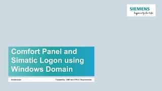 TIA Portal: User Administration for Comfort Panel with Simatic Logon Server using Active Directory