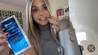 ASMR| Appyling Teeth Whitening StripsWhispers and Mouth Sounds (Recreating My First Video)