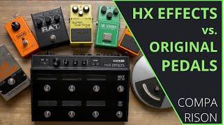 Line 6 HX Effects vs. Analog Effect Pedals - Audio Comparison (no talking)