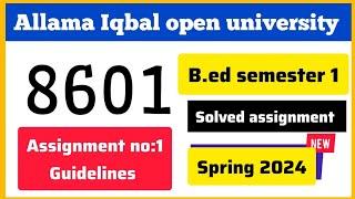 8601 solved assignment 1 spring 2024 | Learn with AiOU