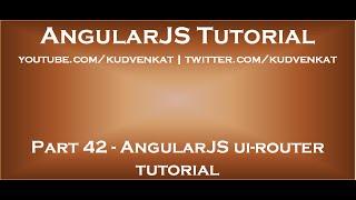 AngularJS ui router tutorial