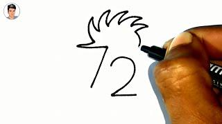 How To Draw A Beautiful Bird From 72 Numbers || Easy Bird Drawing For Beginners