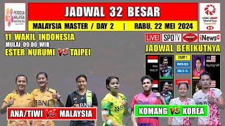Jadwal 32 Besar Malaysia Master 2024 Hari Ini Day 2 ~ KOMANG vs KOREA ~ ANA/TIWI vs MALAYSIA