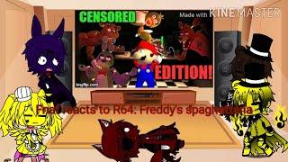 FNAF 1 reacts to SMG4 R64: Freddy's spaghetteria  (censored version)