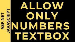 Allow only numbers in a textbox javascript asp.net