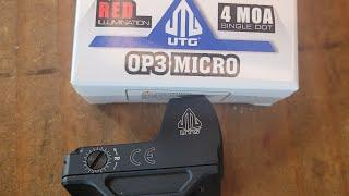 UTG OP3 Micro optic Review and Test pistol and rifle optic.