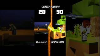 ¿QUIEN GANA? ANIMACION 3D o 2D:  #minecraft  #animacion #shorts