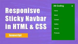 How to make Sticky Navigation bar with animation | Responsive Hamburger Menu | Devscore