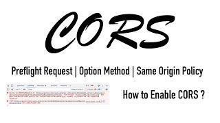 What is CORS | Enabling CORS| Preflight Request | Option Method