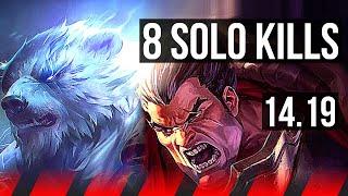 VOLIBEAR vs DARIUS (TOP) | 8 solo kills | EUW Master | 14.19