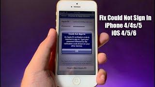 Fix Could Not Sign In Require Verification Code iOS 6/5/4 - iPhone 4/4s/5