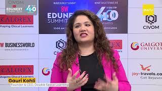 Gauri Kohli, Founder & CEO, Double Space Learning | BW Education 40 under 40 Summit & Awards | 2024