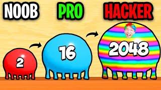 NOOB vs PRO vs HACKER In BLOB MERGE 3D! (MAX LEVEL 2048!)