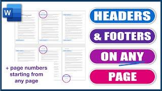 Headers & Footers on ANY page in WORD | Microsoft Word tutorials