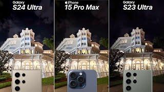 Samsung Galaxy S24 Ultra VS iPhone 15 Pro Max VS Galaxy S23 Ultra Camera Test Comparison
