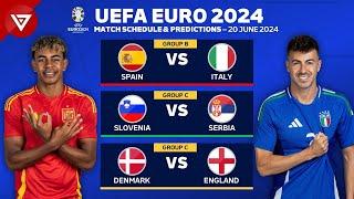  UEFA EURO 2024: Match Schedule Today & Score Predictions as of 20 June 2024