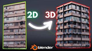 Turn a 2D Image Into a 3D Building in Blender in 1 Minute!