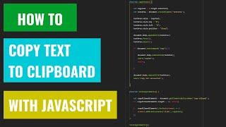 Javascript - how to copy text to clipboard