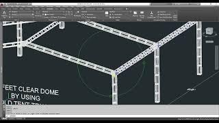 40 FEET CLEAR FOLDING TRUSS DOME USING OLD TRUSS 3D DESIGN IN AUTODESK AUTOCAD