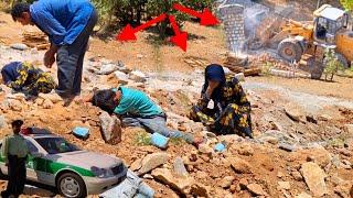 "Fatemeh's Tears Amidst the Ruins of Her Home"