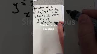 Equation of a circle #gcsemaths #algebra simultaneous equation with tangent to circle