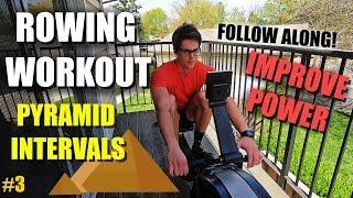 Rowing Cardio Workout: 20 MIN Pyramid Intervals - Follow Along [WOD #3]