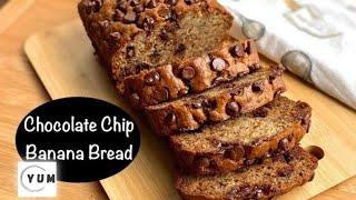 Soft Moist Speckled Chocolate Chip Banana Bread Recipe | How to make  chocolate chip banana bread