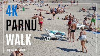 【4K】 Beach & City Walk - Pärnu Beach and Old Town in Parnu, Estonia with City Sounds