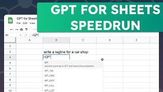 Speedrun of GPT for Sheets