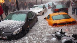 Europe is in danger. Severe storms hit Spain causing hail and flooding