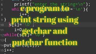 c program to print string using getchar and putchar function