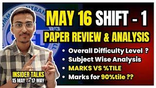 MHT-CET 16 May Shift 1 Paper Review  Hard Paper | Marks for 90%tile ?? MHT CET 2024