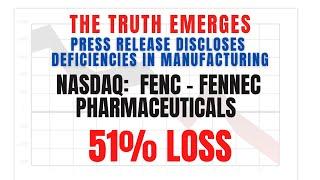 51% Stock Loss FENC Stock News | Fennec Pharmaceuticals Securities Class Action ($FENC) Fennec Stock