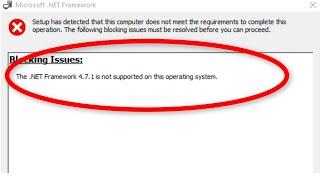 NET Framework 4.7.1 Is Not Supported On This Operating System Error On Windows 10/8/7/8.1