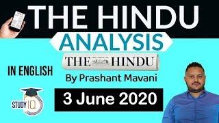 English 3 June 2020 - The Hindu Editorial News Paper Analysis [UPSC/SSC/IBPS] Current Affairs