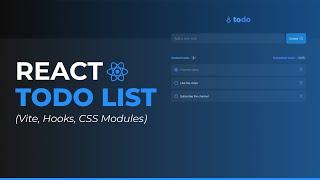 React Todo App Tutorial (Vite, Hooks, CSS Modules, Local Storage)