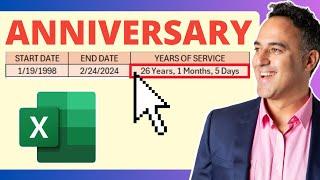 How to Calculate Years of Service in Microsoft Excel