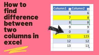 How to Find Difference between two columns in excel