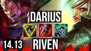 DARIUS vs RIVEN (TOP) | 7/0/1, 800+ games, Godlike | NA Grandmaster | 14.13