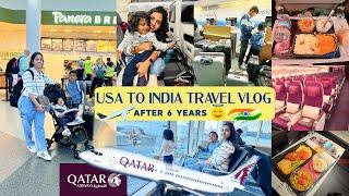 ️GOING INDIA AFTER 6 YEARS USA TO INDIA  TRAVEL VLOG‍‍‍24-Hour ️Journey wid 2 Kids
