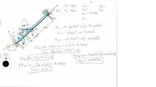 Determine the x, y, z components of reaction at the supports and the moment M that must be applied