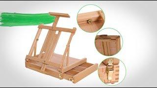 U.S. Art Supply | Portable Tabletop Wood Sketchbox Easel with Storage Drawer | USA E-245