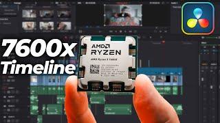 AMD Ryzen 7600x Video Editing Timeline Performance in DaVinci Resolve